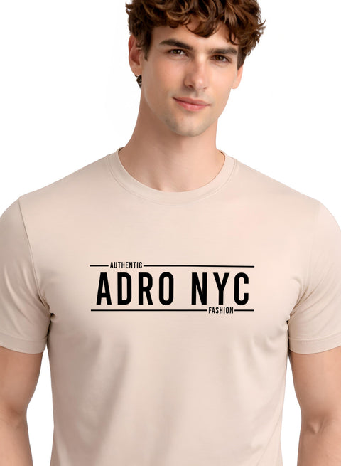 Adro Mens Branded Logo Printed T-Shirt | Typography Print 100% Cotton T shirt | Stylish Tee Summer Regular Fit Graphic Tshirt
