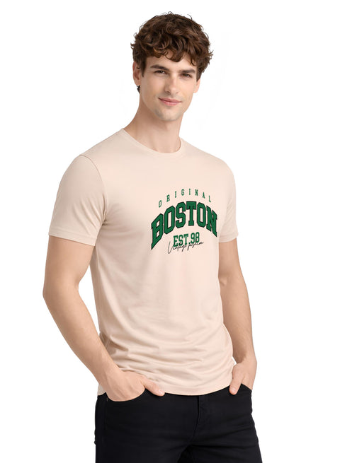 Adro Mens Boston City Printed Tshirt | Athletic Stylish Summer College Cotton T-shirt | Sporty Comfortable T shirts | Regular Fit