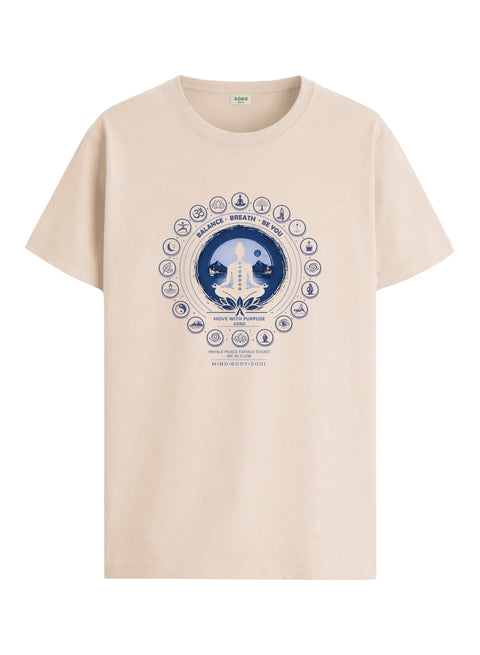 ADRO Yoga T-Shirt for Men | Mandala Printed Cotton Tshirt  | Regular Fit Casual T-Shirts | Premium Summer Tshirts