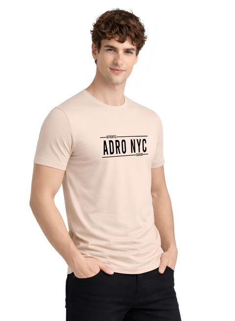 Adro Mens Branded Logo Printed T-Shirt | Typography Print 100% Cotton T shirt | Stylish Tee Summer Regular Fit Graphic Tshirt