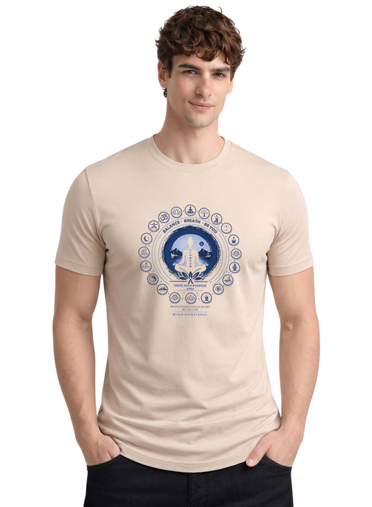ADRO Yoga T-Shirt for Men | Mandala Printed Cotton Tshirt  | Regular Fit Casual T-Shirts | Premium Summer Tshirts