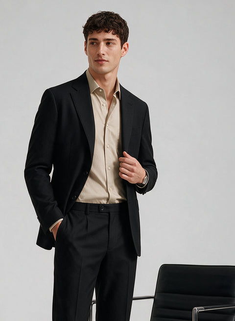 ADRO Men's Premium Cotton Satin Shirt | Solid Full Sleeve Casual Shirt | Regular Fit | Beige