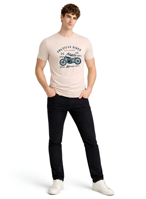 Adro Mens American Rider Printed T-Shirt | 100% Cotton T shirt for Bikers | Stylish Casual Tee Summer Regular Fit Biker Tshirt