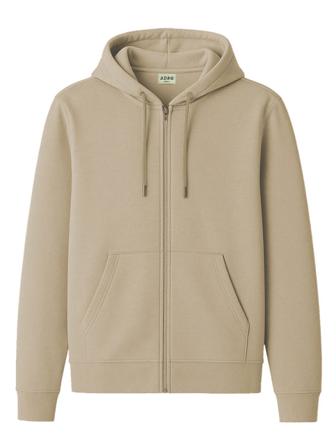 Adro Men’s Regular Fit Zip-Up Hoodie for man | 320 GSM Cotton Poly Fleece Zipper Sweatshirt with Soft Fabric & Printed Hoodies