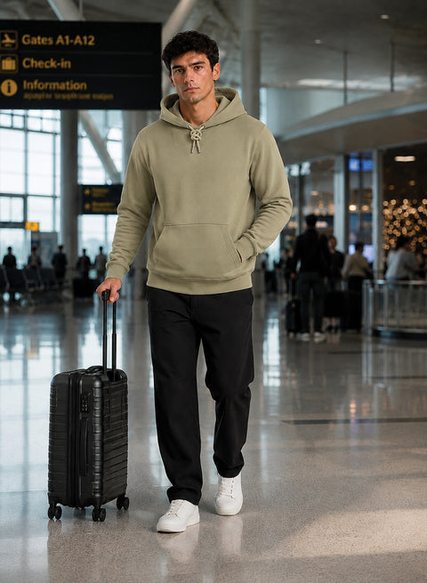 ADRO Hoodie for men | 300 GSM Cotton Fleece Warm & Soft Fabric | Mens Hoodies | Casual Sweatshirt for Winter, Travel & Collage | Regular Fit Hooded Pullover | Sand Beige