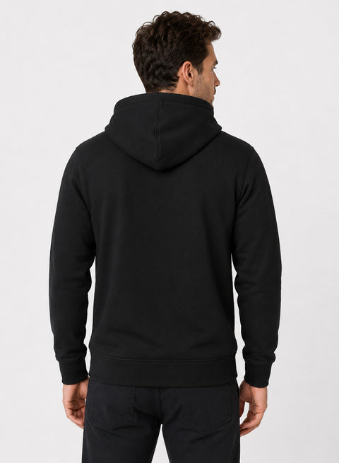 ADRO Zipper Hoodie for Men | 300 GSM Cotton Hoodies | Regular Fit Jacket for Men with Pockets | Sweatshirts with Zipper for Men | Onyx Black