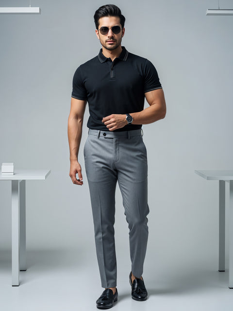 Adro Polo T Shirt for Men | Black Polo T-shirt | 100% Cotton Polo Tshirt | Regular Fit Polo| Available in Plus Size Polo