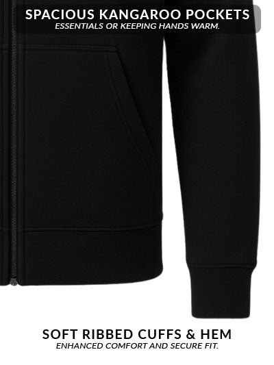 Adro Men’s Regular Fit Zip-Up Hoodie for man | 320 GSM Cotton Poly Fleece Zipper Sweatshirt with Soft Fabric & Printed Hoodies