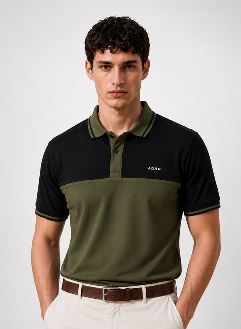 Adro Multicolour Polo T Shirt | 100% Cotton Mens Polo Tshirt | Regular Fit Half Sleeve Cut & Sew Polo T-shirt for men | Urban Moss