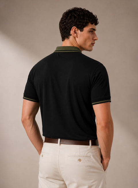 Adro Multicolour Polo T Shirt | 100% Cotton Mens Polo Tshirt | Regular Fit Half Sleeve Cut & Sew Polo T-shirt for men | Urban Moss