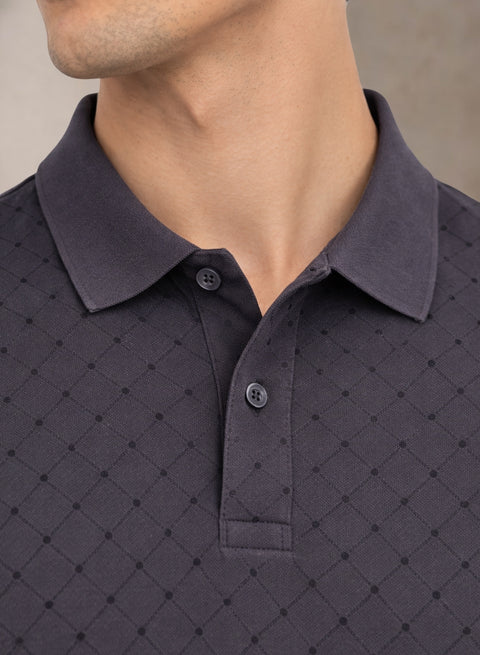 Adro Polo T-Shirt for Men | Allover Printed Polo T Shirt | Cotton Polo Tshirt