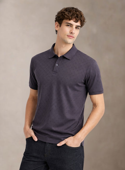 Adro Polo T-Shirt for Men | Allover Printed Polo T Shirt | Cotton Polo Tshirt