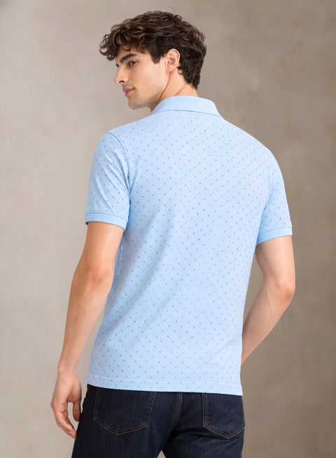 Adro Polo T-Shirt for Men | Allover Printed Polo T Shirt | Cotton Polo Tshirt