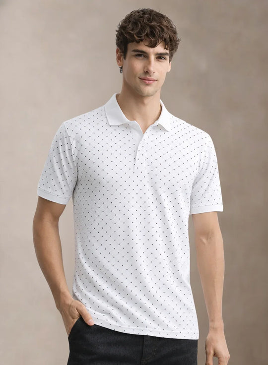 Adro Polo T-Shirt for Men  | Allover Printed Polo T Shirt | Cotton Polo Tshirt