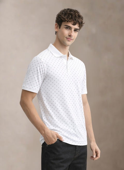 Adro Polo T-Shirt for Men | Allover Printed Polo T Shirt | Cotton Polo Tshirt