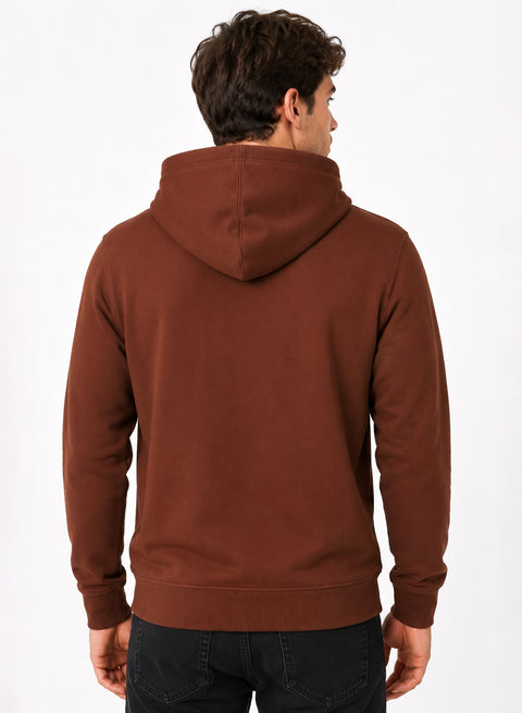 ADRO Zipper Hoodie for Men | 300 GSM Cotton Hoodies | Regular Fit Jacket for Men with Pockets | Sweatshirts with Zipper for Men | Mocha Brown