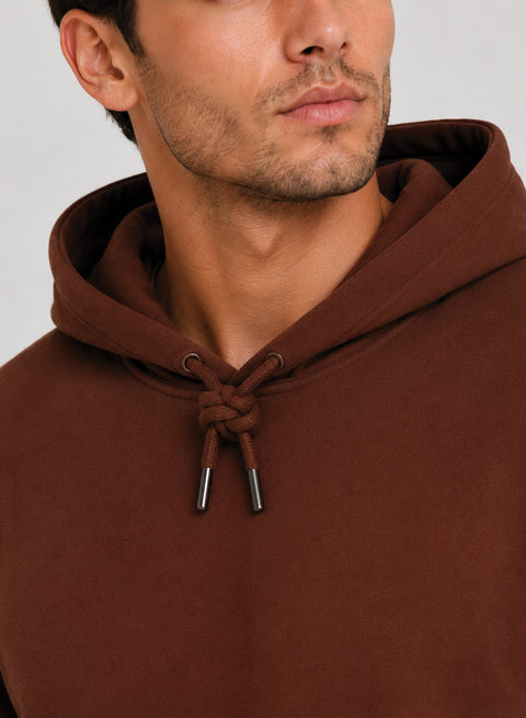 ADRO Hoodie for men | 300 GSM Cotton Fleece Warm & Soft Fabric | Mens Hoodies | Casual Sweatshirt for Winter, Travel & Collage | Regular Fit Hooded Pullover | Mocha Brown
