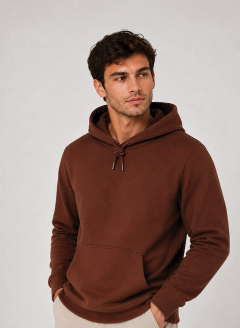 ADRO Hoodie for men | 300 GSM Cotton Fleece Warm & Soft Fabric | Mens Hoodies | Casual Sweatshirt for Winter, Travel & Collage | Regular Fit Hooded Pullover | Mocha Brown