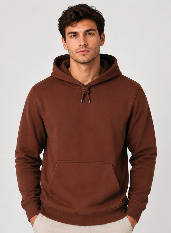 ADRO Hoodie for men | 300 GSM Cotton Fleece Warm & Soft Fabric | Mens Hoodies | Casual Sweatshirt for Winter, Travel & Collage | Regular Fit Hooded Pullover | Mocha Brown