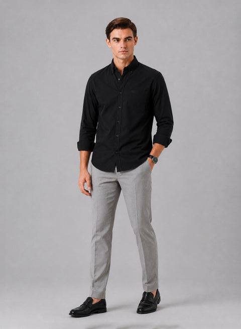 ADRO Premium Oxford Cotton Casual Shirt – Black
