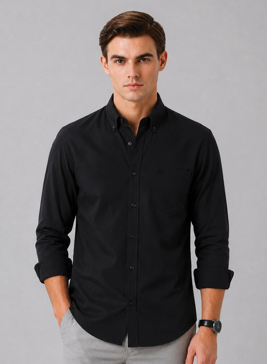 ADRO Premium Oxford Cotton Casual Shirt – Black