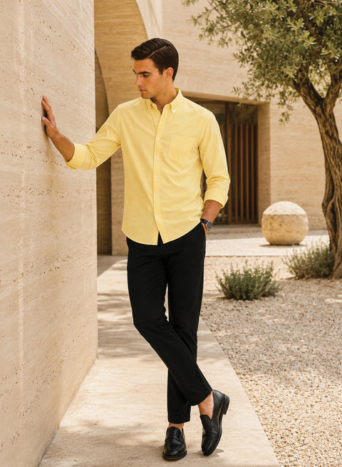 ADRO Premium Oxford Cotton Casual Shirt – Buttercream