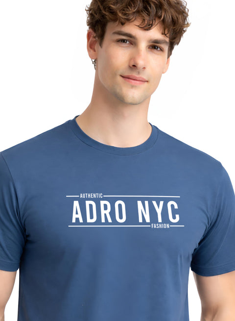 Adro Mens Branded Logo Printed T-Shirt | Typography Print 100% Cotton T shirt | Stylish Tee Summer Regular Fit Graphic Tshirt