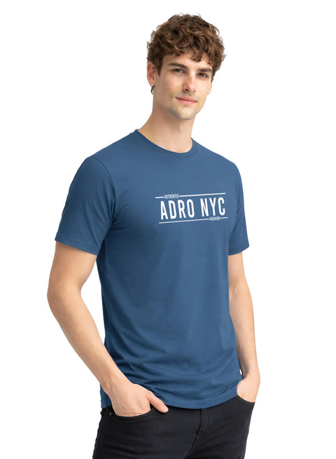 Adro Mens Branded Logo Printed T-Shirt | Typography Print 100% Cotton T shirt | Stylish Tee Summer Regular Fit Graphic Tshirt