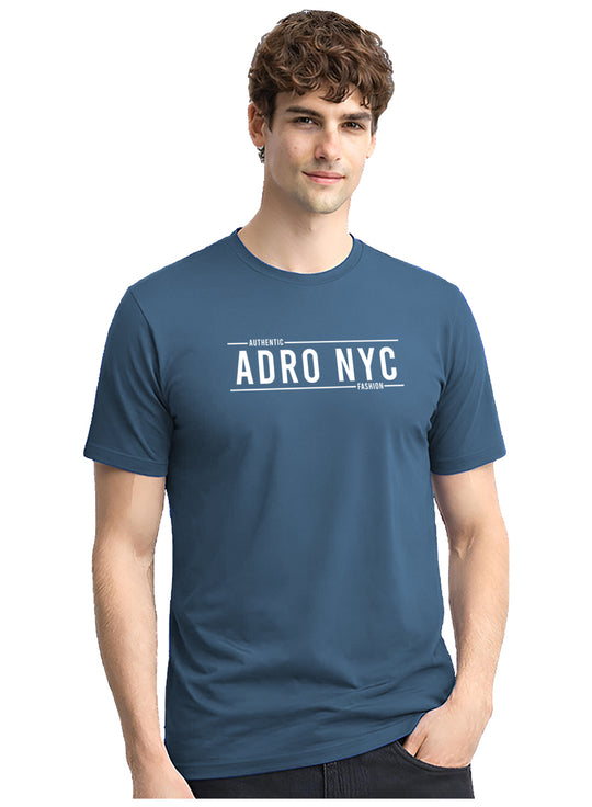 Adro Mens Branded Logo Printed T-Shirt | Typography Print 100% Cotton T shirt | Stylish Tee Summer Regular Fit Graphic Tshirt