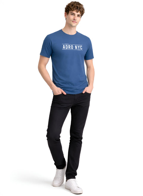 Adro Mens Branded Logo Printed T-Shirt | Typography Print 100% Cotton T shirt | Stylish Tee Summer Regular Fit Graphic Tshirt