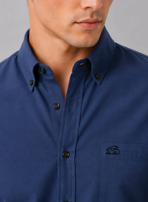 ADRO Premium Oxford Cotton Casual Shirt – Captain'S Blue