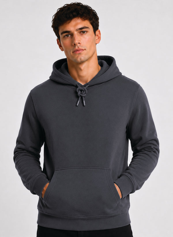 ADRO Hoodie for men | 300 GSM Cotton Fleece Warm & Soft Fabric | Mens Hoodies | Casual Sweatshirt for Winter, Travel & Collage | Regular Fit Hooded Pullover | Gunmetal Grey
