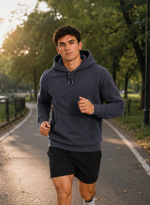 ADRO Hoodie for men | 300 GSM Cotton Fleece Warm & Soft Fabric | Mens Hoodies | Casual Sweatshirt for Winter, Travel & Collage | Regular Fit Hooded Pullover | Gunmetal Grey