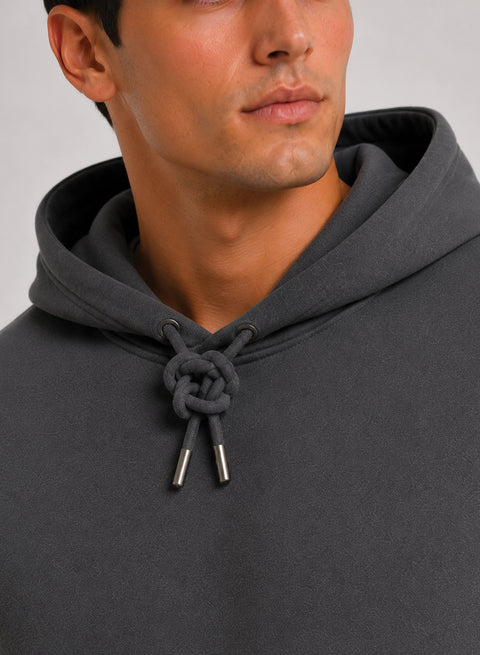 ADRO Hoodie for men | 300 GSM Cotton Fleece Warm & Soft Fabric | Mens Hoodies | Casual Sweatshirt for Winter, Travel & Collage | Regular Fit Hooded Pullover | Gunmetal Grey