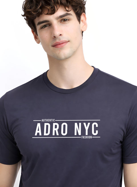 Adro Mens Branded Logo Printed T-Shirt | Typography Print 100% Cotton T shirt | Stylish Tee Summer Regular Fit Graphic Tshirt