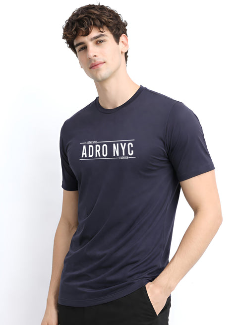 Adro Mens Branded Logo Printed T-Shirt | Typography Print 100% Cotton T shirt | Stylish Tee Summer Regular Fit Graphic Tshirt