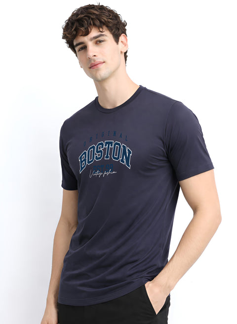 Adro Mens Boston City Printed Tshirt | Athletic Stylish Summer College Cotton T-shirt | Sporty Comfortable T shirts | Regular Fit