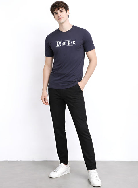 Adro Mens Branded Logo Printed T-Shirt | Typography Print 100% Cotton T shirt | Stylish Tee Summer Regular Fit Graphic Tshirt