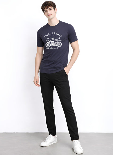 Adro Mens American Rider Printed T-Shirt | 100% Cotton T shirt for Bikers | Stylish Casual Tee Summer Regular Fit Biker Tshirt