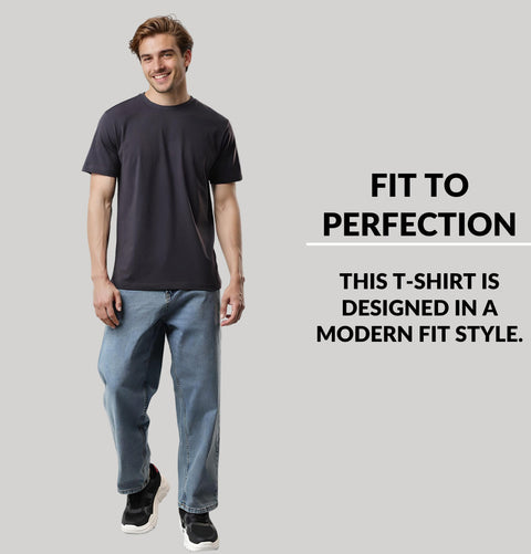 ADRO Mens T Shirts | Solid Tshirts for Men | Pure Cotton Lycra Fabric | 4 Way Stretch Smart tech Tshirt | Pack of 2 Round Neck T-Shirt for Summer