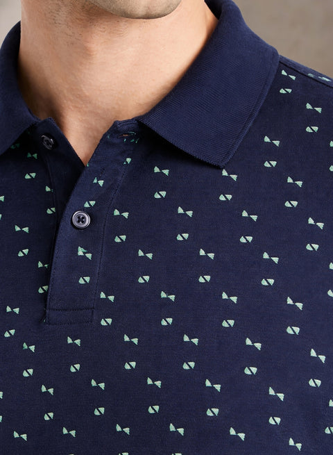 Adro Polo T-Shirt for Men | Allover Printed Polo T Shirt | Cotton Polo Tshirt