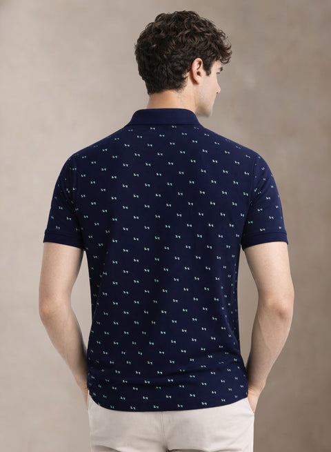 Adro Polo T-Shirt for Men | Allover Printed Polo T Shirt | Cotton Polo Tshirt
