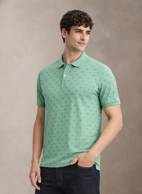 Adro Polo T-Shirt for Men | Allover Printed Polo T Shirt | Cotton Polo Tshirt