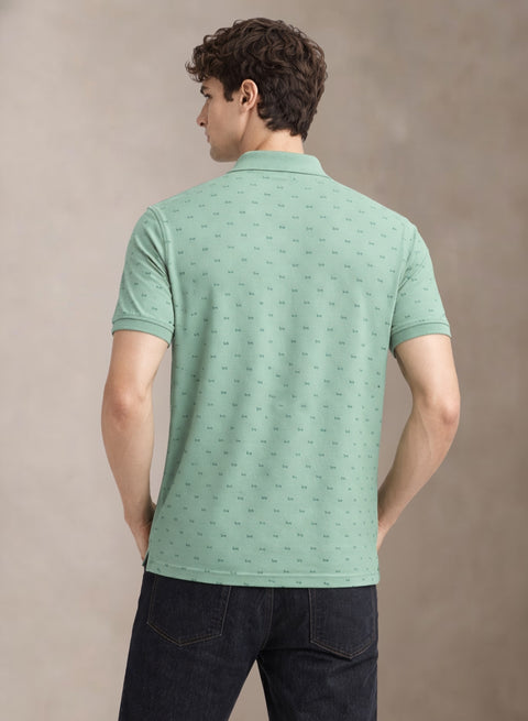 Adro Polo T-Shirt for Men | Allover Printed Polo T Shirt | Cotton Polo Tshirt