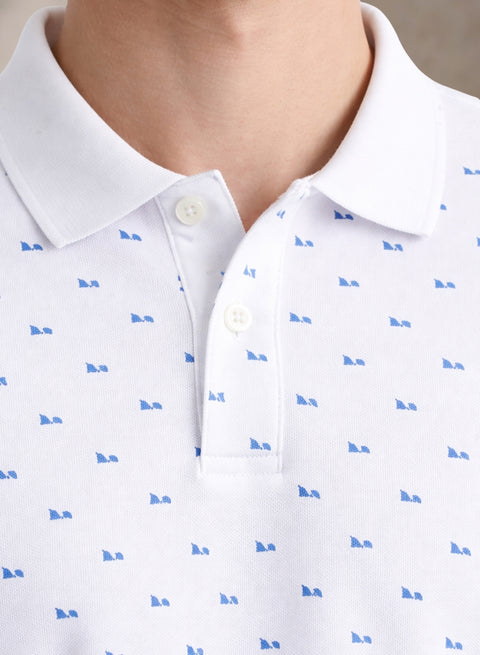 Adro Polo T-Shirt for Men | Allover Printed Polo T Shirt | Cotton Polo Tshirt