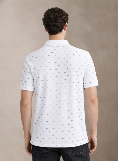 Adro Polo T-Shirt for Men | Allover Printed Polo T Shirt | Cotton Polo Tshirt