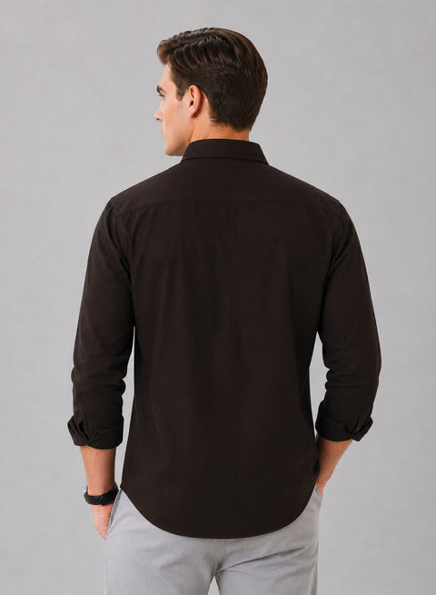 ADRO Premium Oxford Cotton Casual Shirt – Espresso