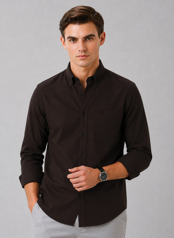 ADRO Premium Oxford Cotton Casual Shirt – Espresso