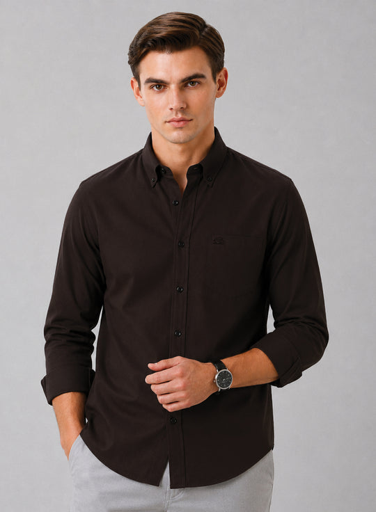 ADRO Premium Oxford Cotton Casual Shirt – Espresso
