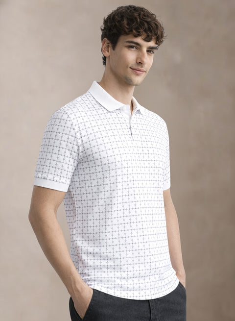 Adro Polo T-Shirt for Men | Allover Printed Polo T Shirt | Cotton Polo Tshirt